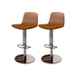 Contemporary Adjustable Height Swivel Armless Bar Stool with Footrest