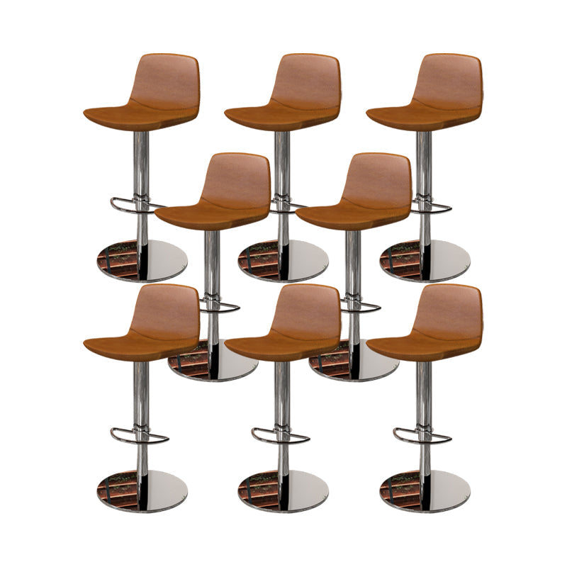 Contemporary Adjustable Height Swivel Armless Bar Stool with Footrest