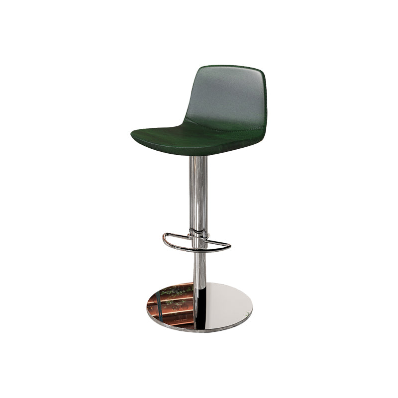 Contemporary Adjustable Height Swivel Armless Bar Stool with Footrest