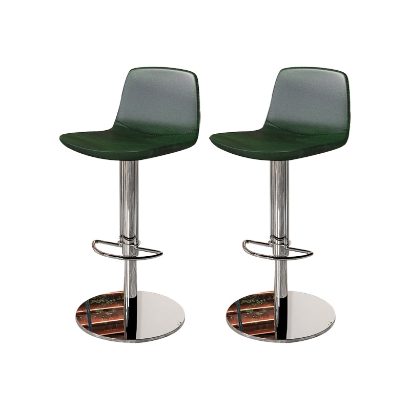 Contemporary Adjustable Height Swivel Armless Bar Stool with Footrest