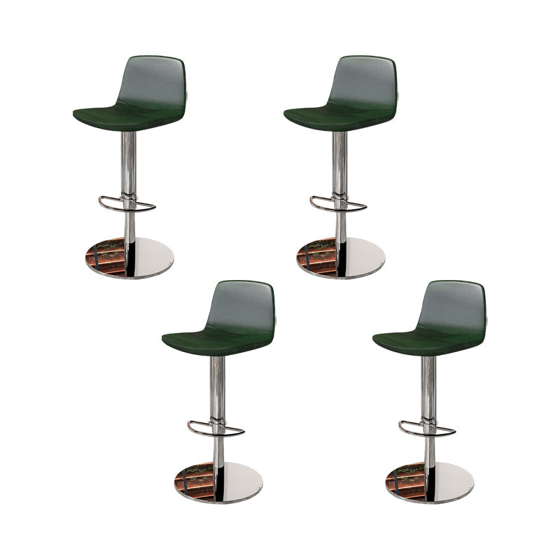 Contemporary Adjustable Height Swivel Armless Bar Stool with Footrest