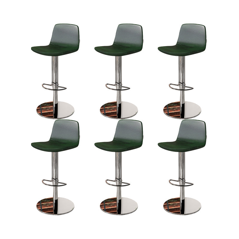 Contemporary Adjustable Height Swivel Armless Bar Stool with Footrest