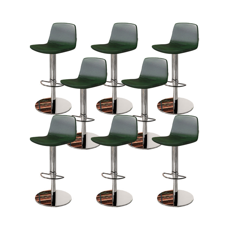 Contemporary Adjustable Height Swivel Armless Bar Stool with Footrest