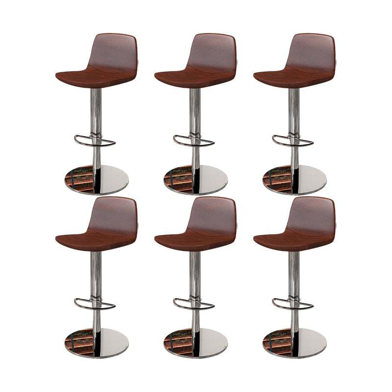 Contemporary Adjustable Height Swivel Armless Bar Stool with Footrest