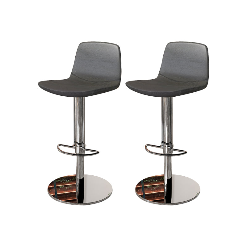 Contemporary Adjustable Height Swivel Armless Bar Stool with Footrest