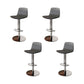 Contemporary Adjustable Height Swivel Armless Bar Stool with Footrest