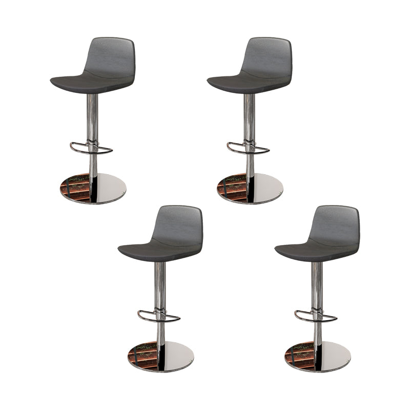 Contemporary Adjustable Height Swivel Armless Bar Stool with Footrest