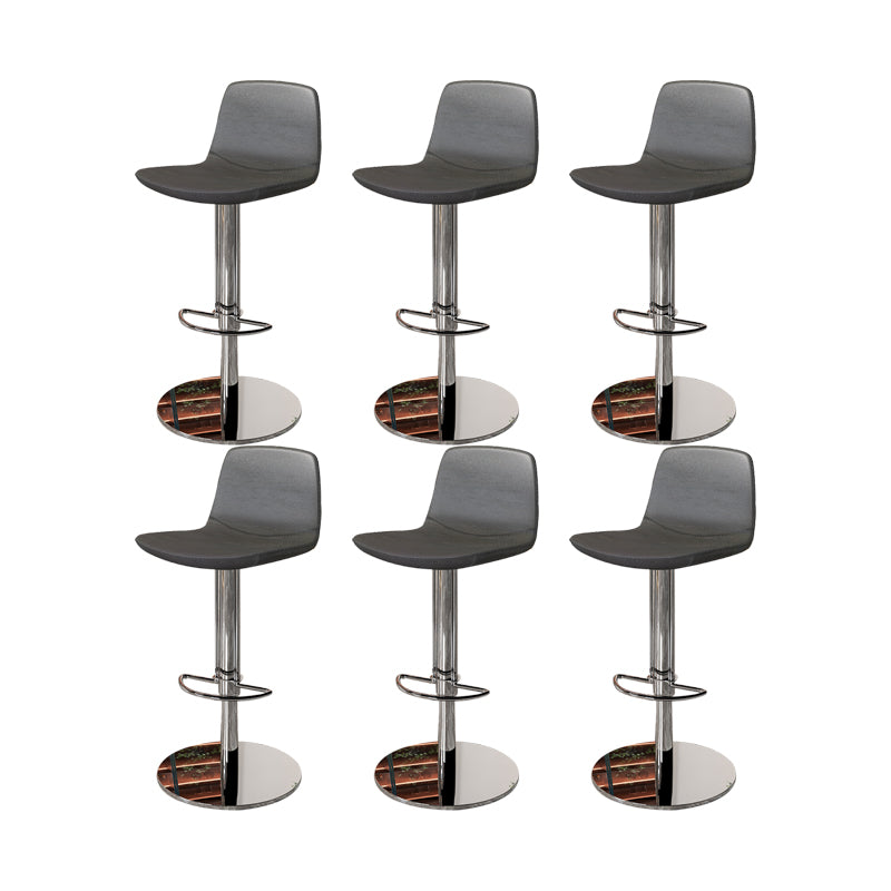 Contemporary Adjustable Height Swivel Armless Bar Stool with Footrest