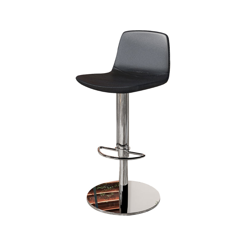 Contemporary Adjustable Height Swivel Armless Bar Stool with Footrest
