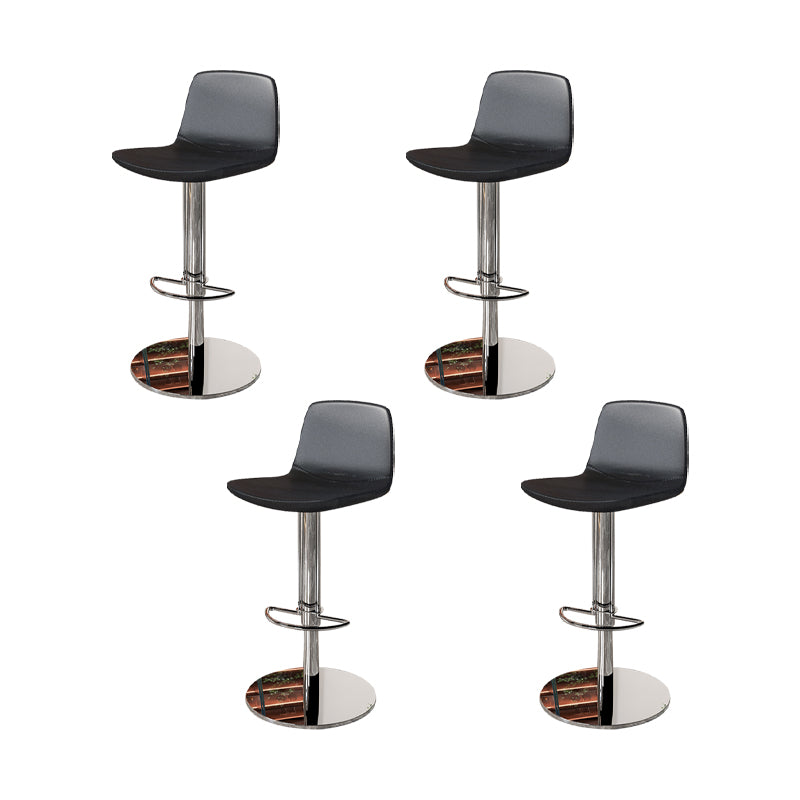 Contemporary Adjustable Height Swivel Armless Bar Stool with Footrest