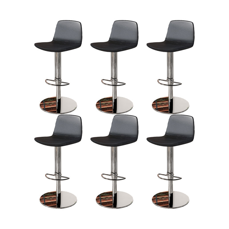 Contemporary Adjustable Height Swivel Armless Bar Stool with Footrest