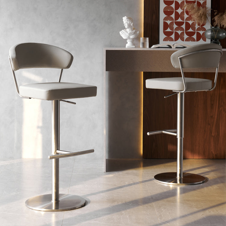 Gestoffeerde verstelbare hoogte draaikrikloze barkruk met voetstoel