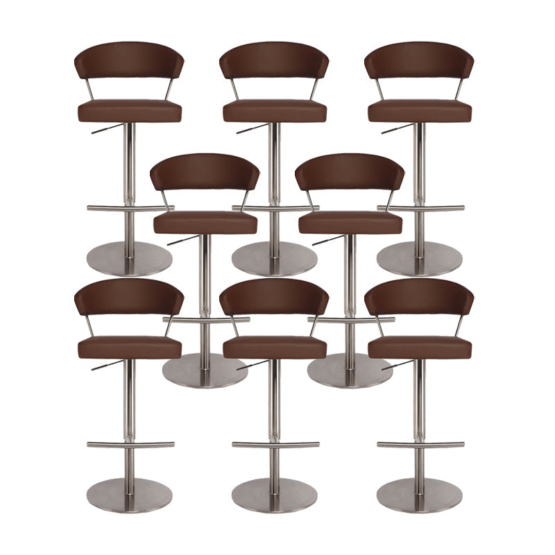 Gestoffeerde verstelbare hoogte draaikrikloze barkruk met voetstoel