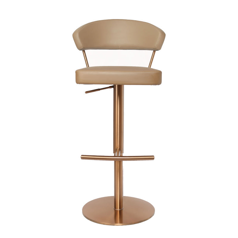 Gestoffeerde verstelbare hoogte draaikrikloze barkruk met voetstoel