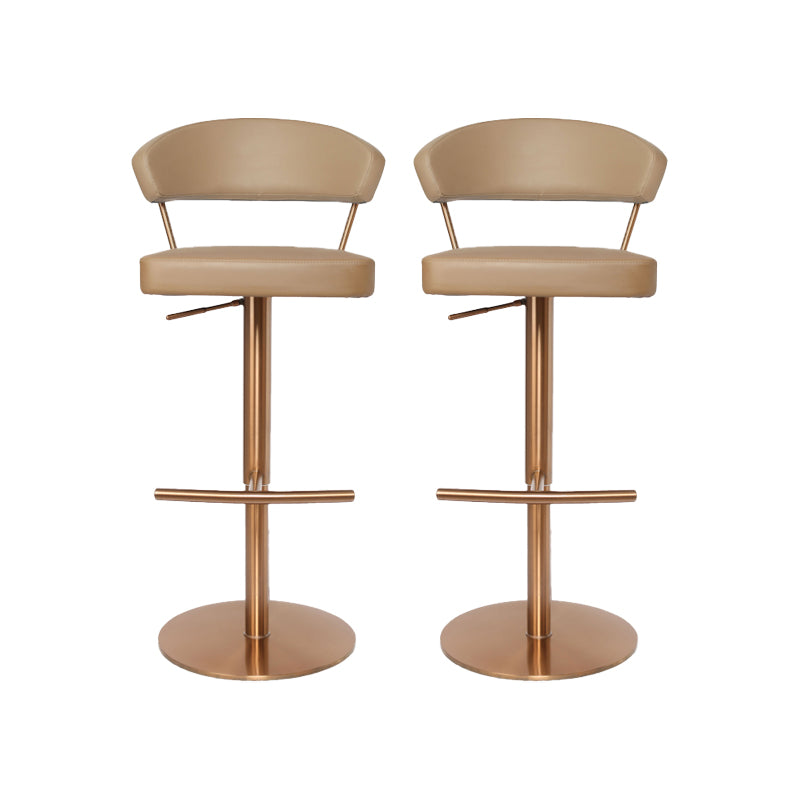 Gestoffeerde verstelbare hoogte draaikrikloze barkruk met voetstoel