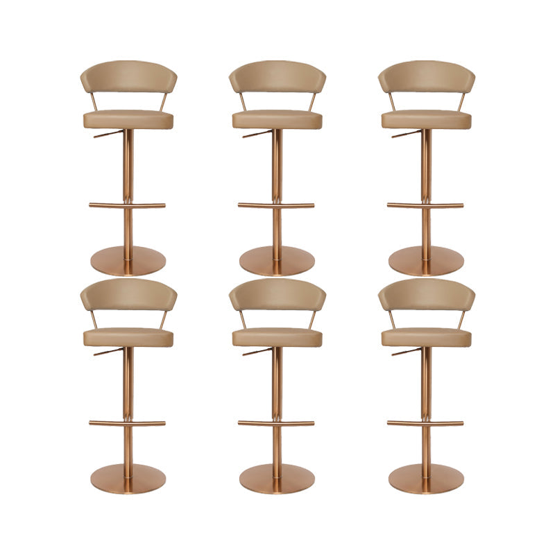 Gestoffeerde verstelbare hoogte draaikrikloze barkruk met voetstoel