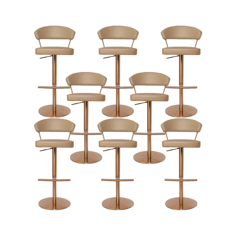 Gestoffeerde verstelbare hoogte draaikrikloze barkruk met voetstoel