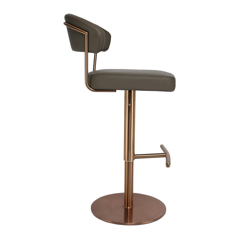 Gestoffeerde verstelbare hoogte draaikrikloze barkruk met voetstoel