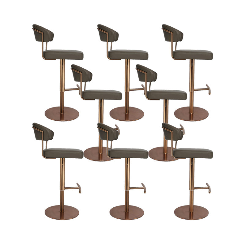 Gestoffeerde verstelbare hoogte draaikrikloze barkruk met voetstoel