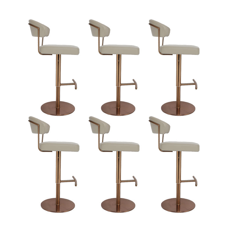 Gestoffeerde verstelbare hoogte draaikrikloze barkruk met voetstoel