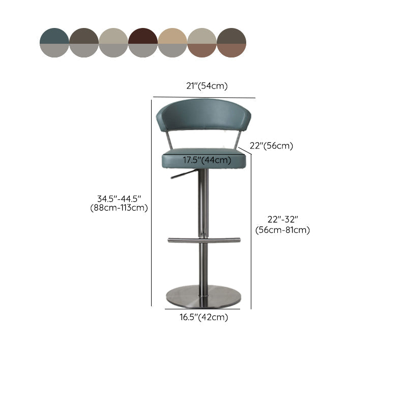 Gestoffeerde verstelbare hoogte draaikrikloze barkruk met voetstoel