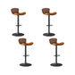 Faux Leather Adjustable Height Swivel Armless Bar Stool with Footrest Yellowish Brown 4 Piece Set Clearhalo 'Bar Furniture' 'Bar Stools' 'bar_stools' 'furn' 'furn_bar_stools' 'Furniture' 'Kitchen & Dining Furniture' 7537927
