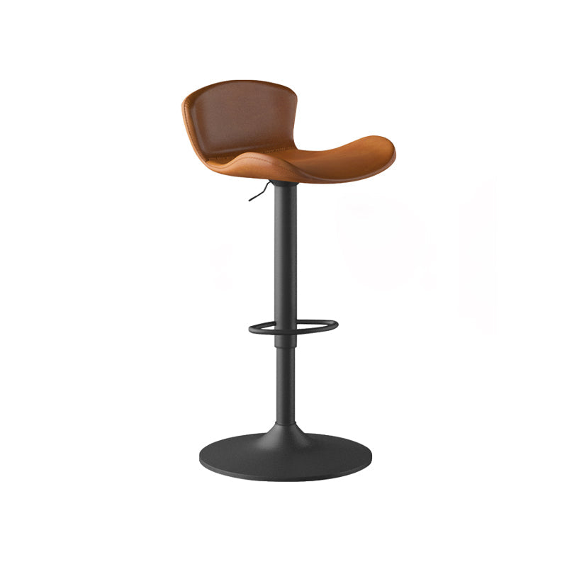 Faux Leather Adjustable Height Swivel Armless Bar Stool with Footrest Clearhalo 'Bar Furniture' 'Bar Stools' 'bar_stools' 'furn' 'furn_bar_stools' 'Furniture' 'Kitchen & Dining Furniture' 7537931