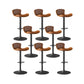 Faux Leather Adjustable Height Swivel Armless Bar Stool with Footrest Yellowish Brown 8 Piece Set Clearhalo 'Bar Furniture' 'Bar Stools' 'bar_stools' 'furn' 'furn_bar_stools' 'Furniture' 'Kitchen & Dining Furniture' 7537932