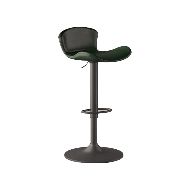 Faux Leather Adjustable Height Swivel Armless Bar Stool with Footrest Green 1 Piece Clearhalo 'Bar Furniture' 'Bar Stools' 'bar_stools' 'furn' 'furn_bar_stools' 'Furniture' 'Kitchen & Dining Furniture' 7537933