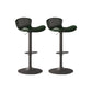 Faux Leather Adjustable Height Swivel Armless Bar Stool with Footrest Green 2 Piece Set Clearhalo 'Bar Furniture' 'Bar Stools' 'bar_stools' 'furn' 'furn_bar_stools' 'Furniture' 'Kitchen & Dining Furniture' 7537936