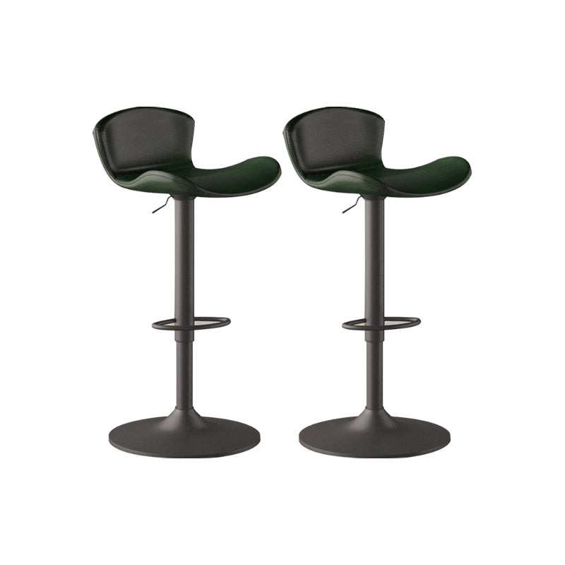 Faux Leather Adjustable Height Swivel Armless Bar Stool with Footrest Green 2 Piece Set Clearhalo 'Bar Furniture' 'Bar Stools' 'bar_stools' 'furn' 'furn_bar_stools' 'Furniture' 'Kitchen & Dining Furniture' 7537936