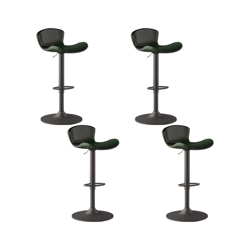 Faux Leather Adjustable Height Swivel Armless Bar Stool with Footrest Green 4 Piece Set Clearhalo 'Bar Furniture' 'Bar Stools' 'bar_stools' 'furn' 'furn_bar_stools' 'Furniture' 'Kitchen & Dining Furniture' 7537938