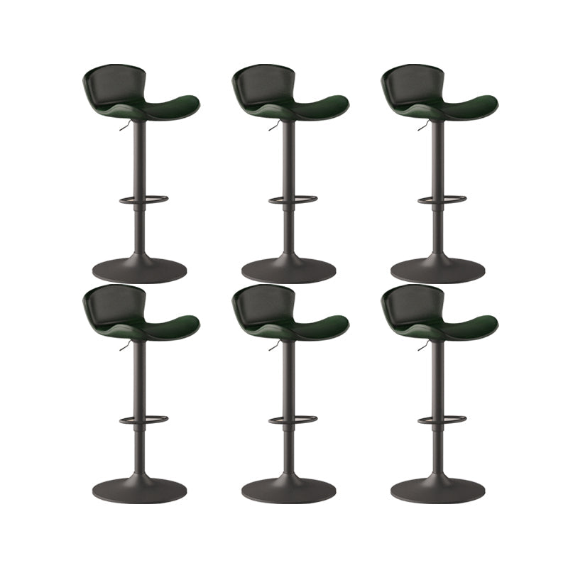 Faux Leather Adjustable Height Swivel Armless Bar Stool with Footrest Green 6 Piece Set Clearhalo 'Bar Furniture' 'Bar Stools' 'bar_stools' 'furn' 'furn_bar_stools' 'Furniture' 'Kitchen & Dining Furniture' 7537939