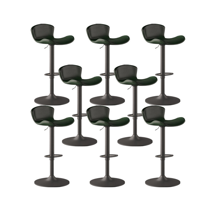 Faux Leather Adjustable Height Swivel Armless Bar Stool with Footrest Green 8 Piece Set Clearhalo 'Bar Furniture' 'Bar Stools' 'bar_stools' 'furn' 'furn_bar_stools' 'Furniture' 'Kitchen & Dining Furniture' 7537941