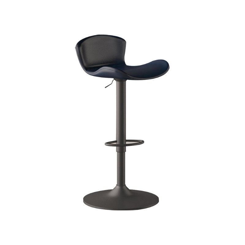 Faux Leather Adjustable Height Swivel Armless Bar Stool with Footrest Blue 1 Piece Clearhalo 'Bar Furniture' 'Bar Stools' 'bar_stools' 'furn' 'furn_bar_stools' 'Furniture' 'Kitchen & Dining Furniture' 7537943