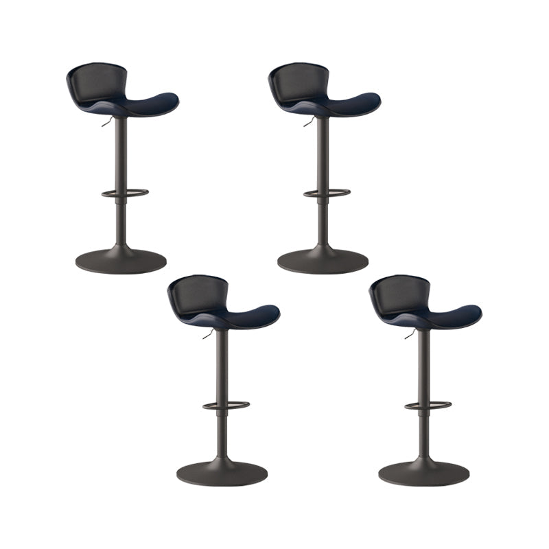 Faux Leather Adjustable Height Swivel Armless Bar Stool with Footrest Blue 4 Piece Set Clearhalo 'Bar Furniture' 'Bar Stools' 'bar_stools' 'furn' 'furn_bar_stools' 'Furniture' 'Kitchen & Dining Furniture' 7537945