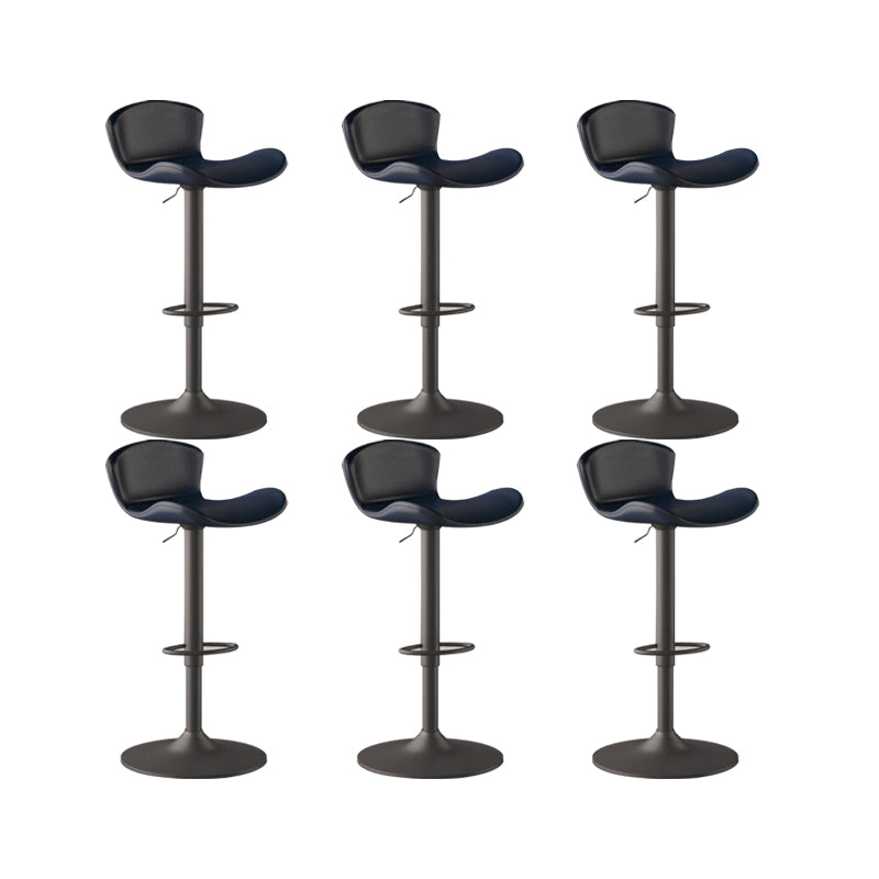 Faux Leather Adjustable Height Swivel Armless Bar Stool with Footrest Blue 6 Piece Set Clearhalo 'Bar Furniture' 'Bar Stools' 'bar_stools' 'furn' 'furn_bar_stools' 'Furniture' 'Kitchen & Dining Furniture' 7537946