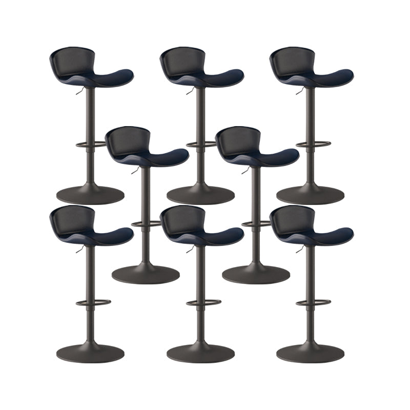 Faux Leather Adjustable Height Swivel Armless Bar Stool with Footrest Blue 8 Piece Set Clearhalo 'Bar Furniture' 'Bar Stools' 'bar_stools' 'furn' 'furn_bar_stools' 'Furniture' 'Kitchen & Dining Furniture' 7537947