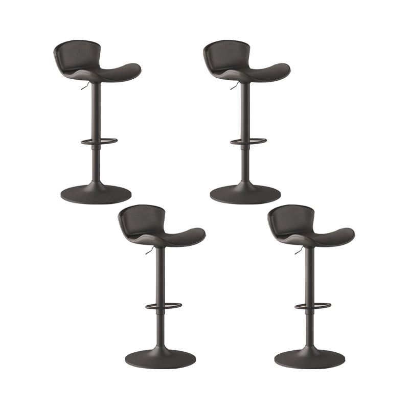 Faux Leather Adjustable Height Swivel Armless Bar Stool with Footrest Gray 4 Piece Set Clearhalo 'Bar Furniture' 'Bar Stools' 'bar_stools' 'furn' 'furn_bar_stools' 'Furniture' 'Kitchen & Dining Furniture' 7537950