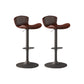 Faux Leather Adjustable Height Swivel Armless Bar Stool with Footrest Brown 2 Piece Set Clearhalo 'Bar Furniture' 'Bar Stools' 'bar_stools' 'furn' 'furn_bar_stools' 'Furniture' 'Kitchen & Dining Furniture' 7537954