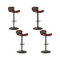 Faux Leather Adjustable Height Swivel Armless Bar Stool with Footrest Brown 4 Piece Set Clearhalo 'Bar Furniture' 'Bar Stools' 'bar_stools' 'furn' 'furn_bar_stools' 'Furniture' 'Kitchen & Dining Furniture' 7537955