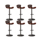 Faux Leather Adjustable Height Swivel Armless Bar Stool with Footrest Brown 6 Piece Set Clearhalo 'Bar Furniture' 'Bar Stools' 'bar_stools' 'furn' 'furn_bar_stools' 'Furniture' 'Kitchen & Dining Furniture' 7537956