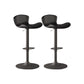 Faux Leather Adjustable Height Swivel Armless Bar Stool with Footrest Black 2 Piece Set Clearhalo 'Bar Furniture' 'Bar Stools' 'bar_stools' 'furn' 'furn_bar_stools' 'Furniture' 'Kitchen & Dining Furniture' 7537959
