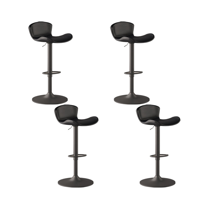 Faux Leather Adjustable Height Swivel Armless Bar Stool with Footrest Black 4 Piece Set Clearhalo 'Bar Furniture' 'Bar Stools' 'bar_stools' 'furn' 'furn_bar_stools' 'Furniture' 'Kitchen & Dining Furniture' 7537960