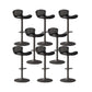 Faux Leather Adjustable Height Swivel Armless Bar Stool with Footrest Black 8 Piece Set Clearhalo 'Bar Furniture' 'Bar Stools' 'bar_stools' 'furn' 'furn_bar_stools' 'Furniture' 'Kitchen & Dining Furniture' 7537962