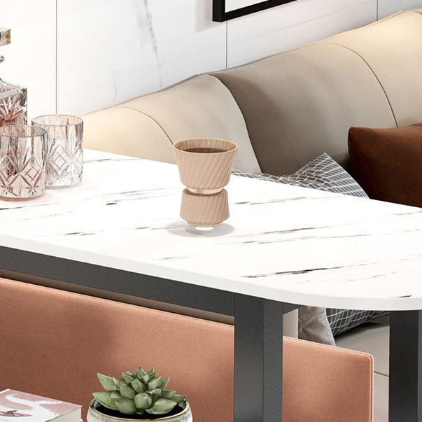 Modern Style Bar Table Set 3 Pieces Bar Table Set with Metal Base for Kitchen Clearhalo 'Bar Furniture' 'furn' 'furn_home_bar_bar_sets' 'Furniture' 'Home Bars & Bar Sets' 'home_bar_bar_sets' 'Kitchen & Dining Furniture' 7537974