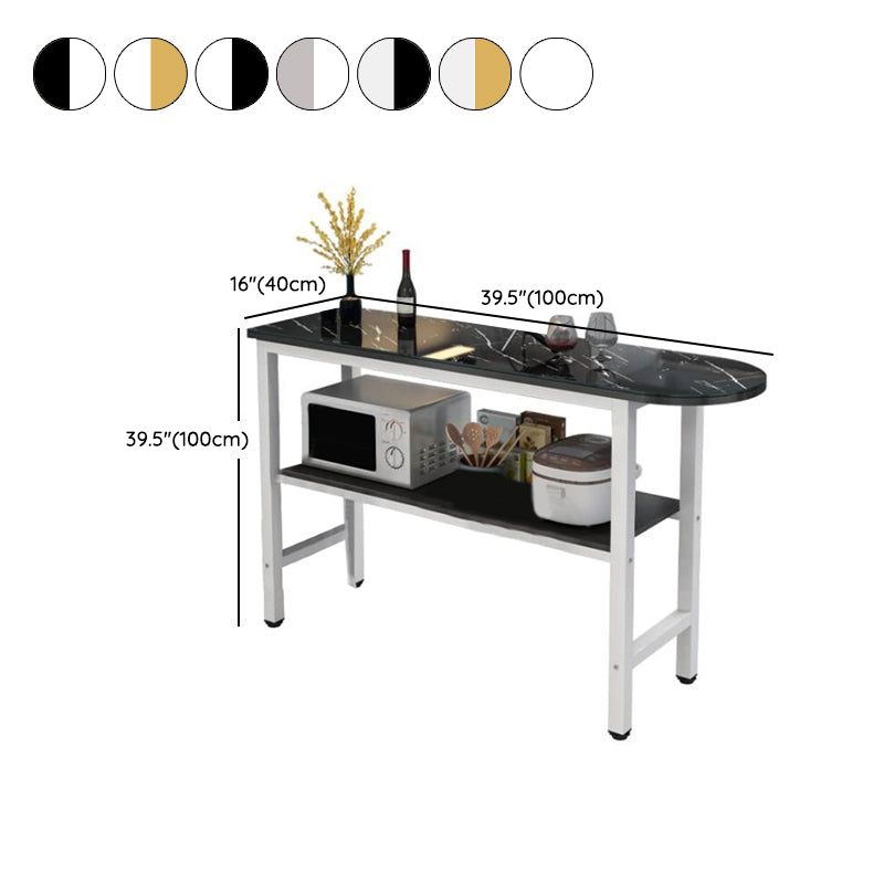 Modern Style Bar Table Set 3 Pieces Bar Table Set with Metal Base for Kitchen Clearhalo 'Bar Furniture' 'furn' 'furn_home_bar_bar_sets' 'Furniture' 'Home Bars & Bar Sets' 'home_bar_bar_sets' 'Kitchen & Dining Furniture' 7537979