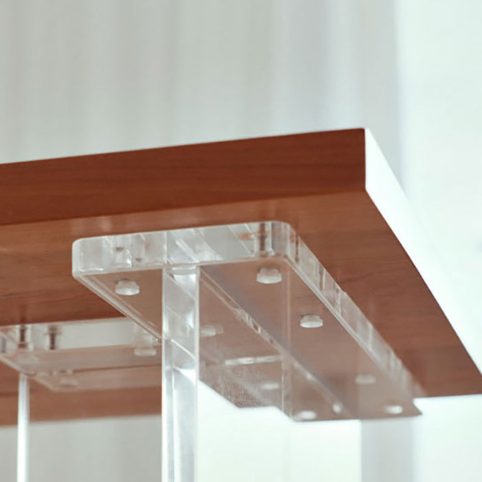 Wood and Acrylic Base Counter-height Pub Table Rectangle Pub Table Clearhalo 'Bar Furniture' 'Bar Tables' 'bar_tables' 'furn' 'furn_bar_tables' 'Furniture' 'Kitchen & Dining Furniture' 7538020