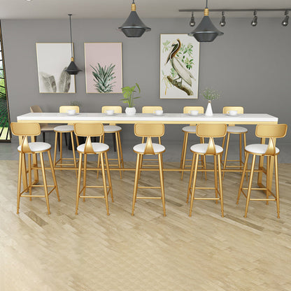 Glam Indoor Bar Dining Table Rectangle Bar Stool Table with Iron Base Without Chairs Clearhalo 'Bar Furniture' 'Bar Tables' 'bar_tables' 'furn' 'furn_bar_tables' 'Furniture' 'Kitchen & Dining Furniture' 7538033