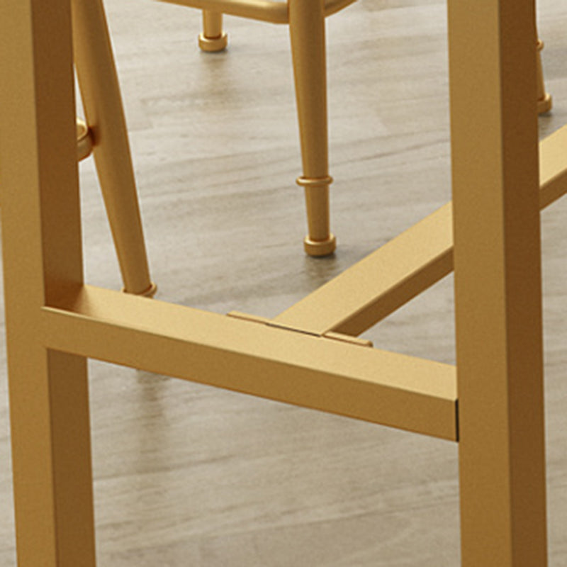 Glam Indoor Bar Dining Table Rectangle Bar Stool Table with Iron Base Clearhalo 'Bar Furniture' 'Bar Tables' 'bar_tables' 'furn' 'furn_bar_tables' 'Furniture' 'Kitchen & Dining Furniture' 7538040